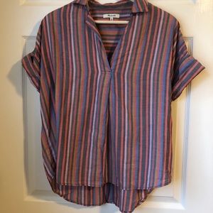 Madewell Pullover Rainbow Stripe Blouse
